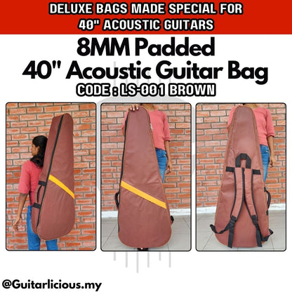 Deluxe 8mm Think Sponge Padded 40 inch Acoustic Guitar Bag ( LS001-40" / LS001-40 / 40inch )