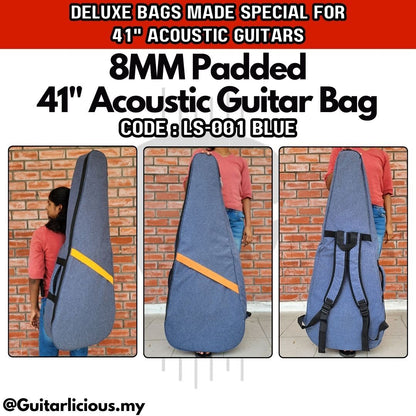 Deluxe 8mm Think Sponge Padded 41 inch Acoustic Guitar Bag ( LS001-41" / LS001-41 / 41inch )