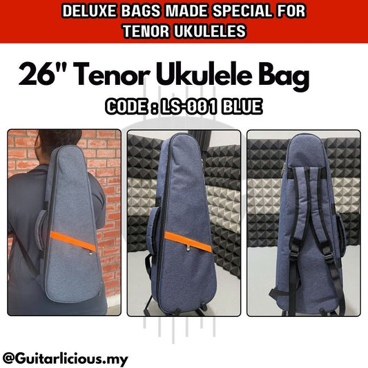 Deluxe 8mm Think Sponge Padded 26 inch Ukulele Tenor Bag ( LS001-26" / LS001-26 / 26inch )