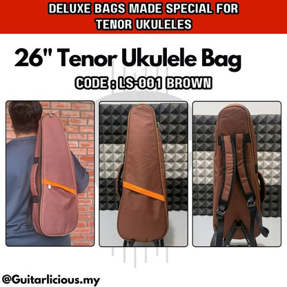 Deluxe 8mm Think Sponge Padded 26 inch Ukulele Tenor Bag ( LS001-26" / LS001-26 / 26inch )