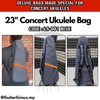 Deluxe 8mm Think Sponge Padded 23 inch Ukulele Concert Bag ( LS001-23" / LS001-23 / 23 / 24inch )