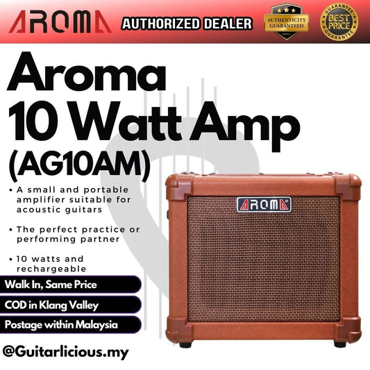 AROMA AG10AM 10watt Portable Rechargeable Acoustic Amplifier ( AG10A / AG-10 / AG 10)