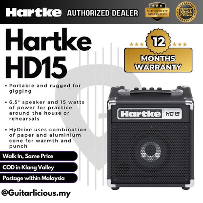 HARTKE 15watt Bass Combo Amplifier (HD15 / HD-15)