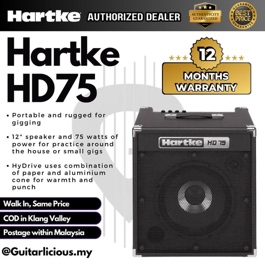 HARTKE 75Watt Bass Combo Amplifier (HD75 / HD-75)