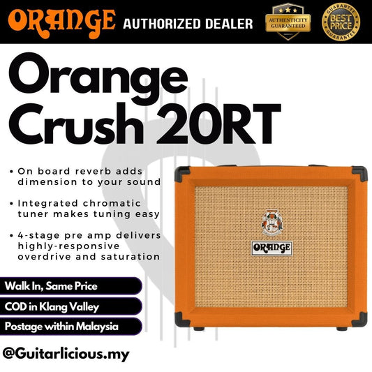 ORANGE Crush 20RT - 20-watt 1x8" Combo Amplifier with Reverb and Tuner (Crush20RT / Crush-20RT)