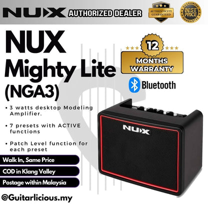 NUX NGA3 Mighty Lite BT MK2 / MKII Mini 3 Watt Desktop Modeling Combo Amplifier