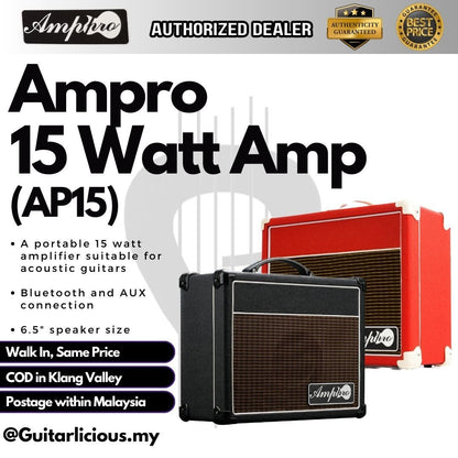 AMPRO 15watt Acoustic Amplifier Active Speaker with Bluetooth ( AP15 AP 15 AP-15 )