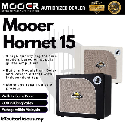 Mooer Hornet Black 15 , 15-Watt Modeling Guitar Amplifier ( DH01 / DH-01 )