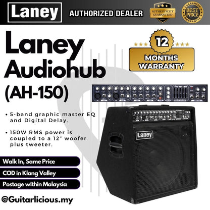 Laney Audiohub 150-watt 12″ Combo Active PA Speaker with Mixer (Ah150 / AH-150 / AH 150 / 150w)