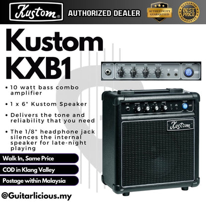 Kustom KXB1 Bass Combo Amplifier Speaker , 10-Watt, 1 X 6" Speaker (KXB 1 / KXB-1 / 10w)