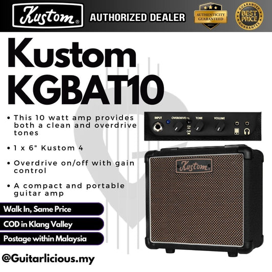 Kustom KGBAT10 Guitar Combo Amplifier Speaker, 10 Watt, 1 X 6" Speaker (KGBAT 10 / KGBAT-10 / 10w )