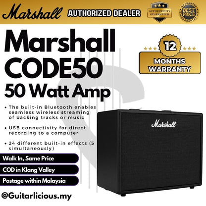 MARSHALL CODE50, 50 Watts Guitar Combo Amplifier ( CODE / CODE-50 / CODE 50 / 50w )