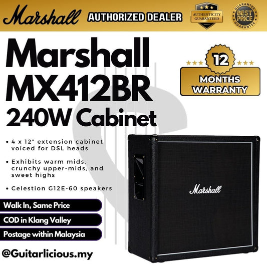 Marshall MX412BR 240W 4x12 Straight Guitar Extension Cabinet