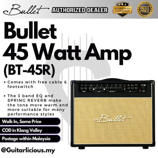 Bullet 45W Lead Guitar Amplifier with Distortion & Reverb (with Footswitch & Cable) - BT-45R BT45 BT45R BT 45R / 45watt