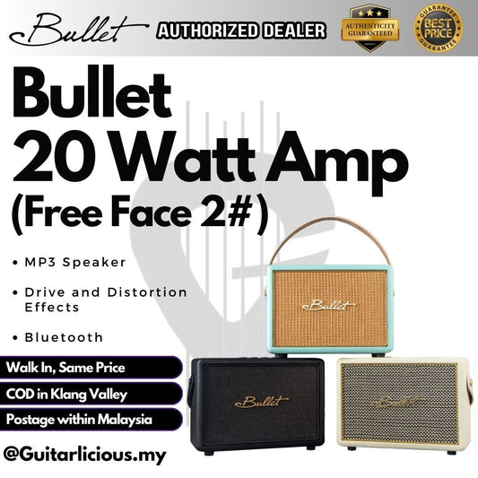 Bullet Electric Amp Free Face 2# 20watt Re-Chargeable Guitar Amplifier MP3 Speaker Drive Distortion With Bluetooth