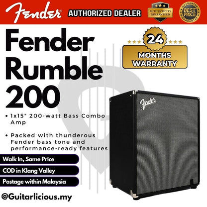 Fender Rumble 200 V3 Bass Combo Amplifier (Rumble 200watt / rumble200 / Rumble-200 )