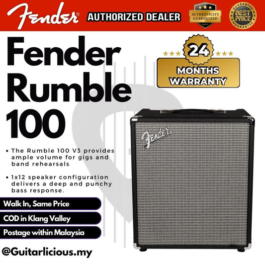 FENDER Rumble 100 V3 1x12 100W Combo Bass Amplifier (Rumble 100watt / rumble100)