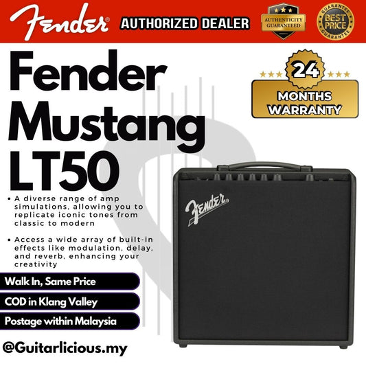 FENDER Mustang LT50 Modelling Amps Guitar Combo Amplifier 50watts ( Mustang 50 / LT-50 )