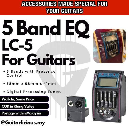 5 Band Active Equalizer / Pick Up with built-in Tuner and LCD Display ( LC-5 / LC5 )