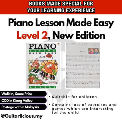 Piano Lesson Made Easy Level 1, New Edition, Book for Children by Lina Ng (Level 1 - Level 3) / ( MPP-4002 ) / Children Music Learning Book