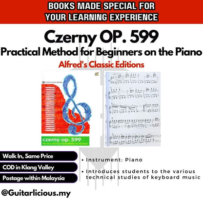 Alfred's Classic Editions : Czerny OP. 599, Practical Method for Beginners on the Piano (MPC-2005A) / Music Learning Book