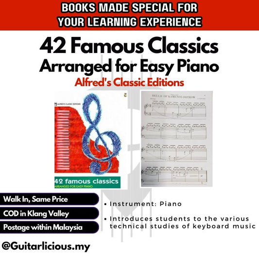 Alfred's Classic Editions : 42 Famous Classics, Arranged for Easy Piano (MPF-2002A) / Music Learning Book