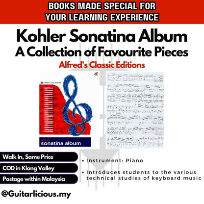 Alfred's Classic Editions Kohler Sonatina Album, A Collection of Favourite Sonatinas, Rondos and Other Pieces MPK-2001A / Music Learning Book