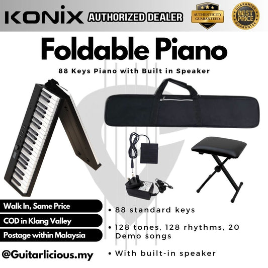 KONIX Foldable 88 Keys Digital Piano with Built in Speaker & Bag (PJ88 C / PJ88C)