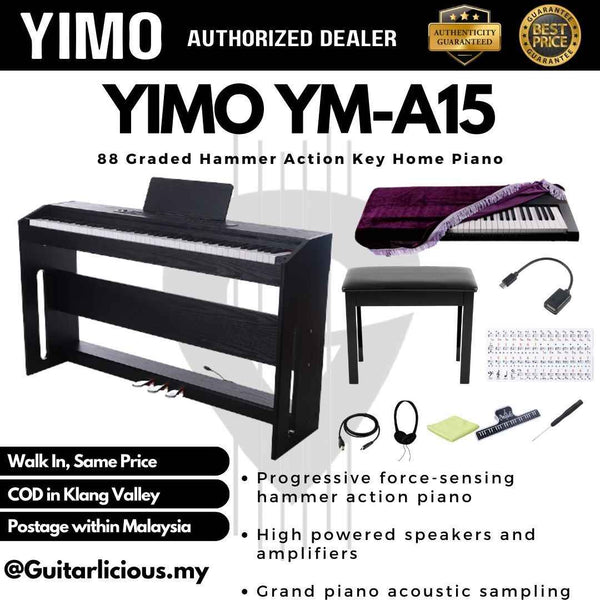 Yimo YM-A15 / 88 Keys Digital Piano with Hammer Action Keys &amp Triple Pedals, OVC Wood Grain , Three Pedal ( showroom clearance)
