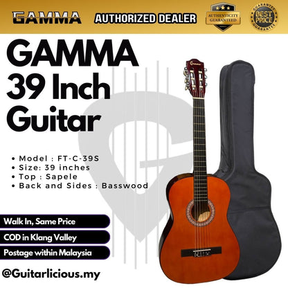 GAMMA 39 inch Beginner Classical Guitar (FT-C-39S)