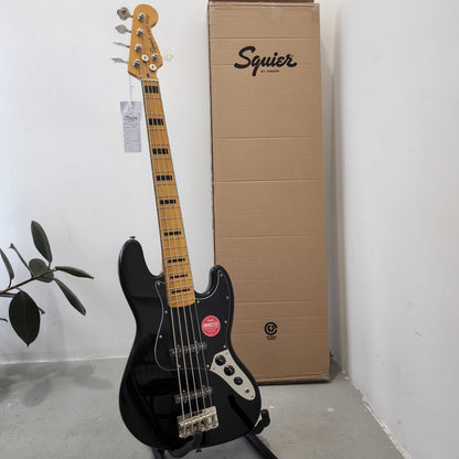 Squier by Fender Classic Vibe 70s Jazz 5 String Bass Guitar, Maple FB - Black