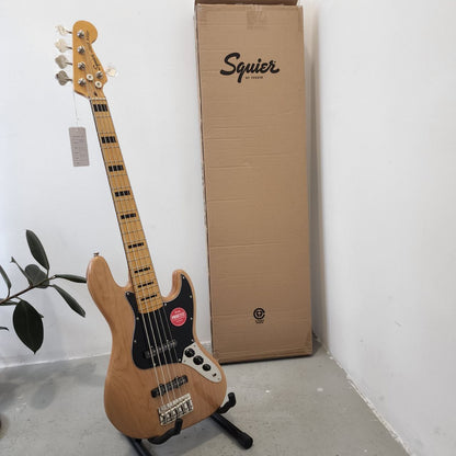 Squier by Fender Classic Vibe 70s Jazz 5 String Bass Guitar, Maple FB - Natural