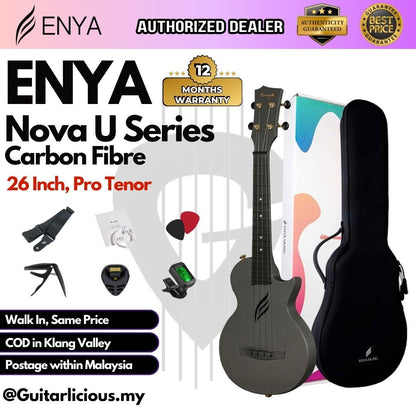 Enya Nova U Pro Tenor 26 Inch Carbon Fibre & Polycarbonate Ukulele Thin Body (ENY-NOVAU Pro / NOVA Pro)