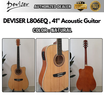 Deviser 41 inch Semi Acoustic Guitar with 4 band EQ / Pick Up (L-806 / L806 / L806EQ)