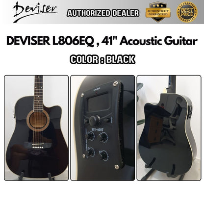 Deviser 41 inch Semi Acoustic Guitar with 4 band EQ / Pick Up (L-806 / L806 / L806EQ)