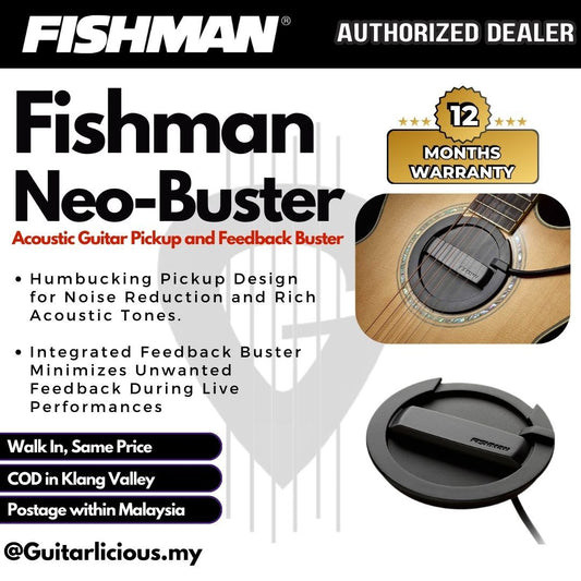 Fishman Neo-Buster Humbucker Soundhole Acoustic Guitar Pickup and Feedback Buster