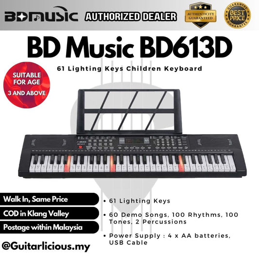 61 Keys Keyboard Children Electronic Lighting Keyboard ( BD-613D / BD613D / BD 613D / BD613 )