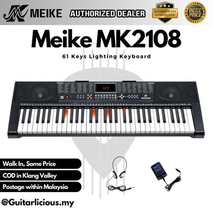 MEIKE 61 Keys Lighting Electric Keyboard - (MK2108 / MK 2108 / MK-2108)