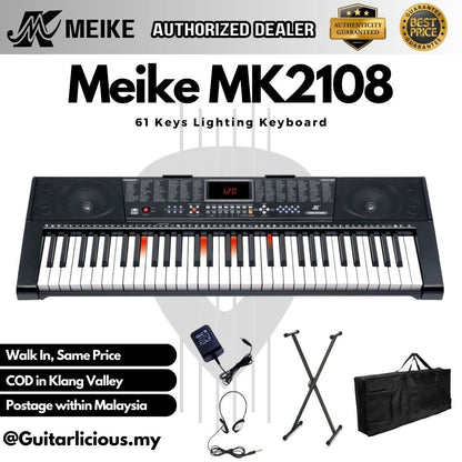 MEIKE 61 Keys Lighting Electric Keyboard - (MK2108 / MK 2108 / MK-2108)