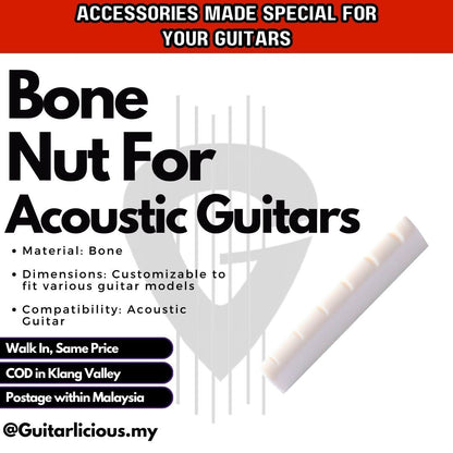 Guitar Bridge Nut / Saddle for Acoustic Classical Electric Guitar (Bone / Plastic Ivory)