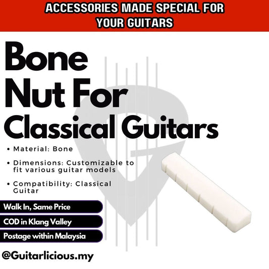 Guitar Bridge Nut / Saddle for Acoustic Classical Electric Guitar (Bone / Plastic Ivory)