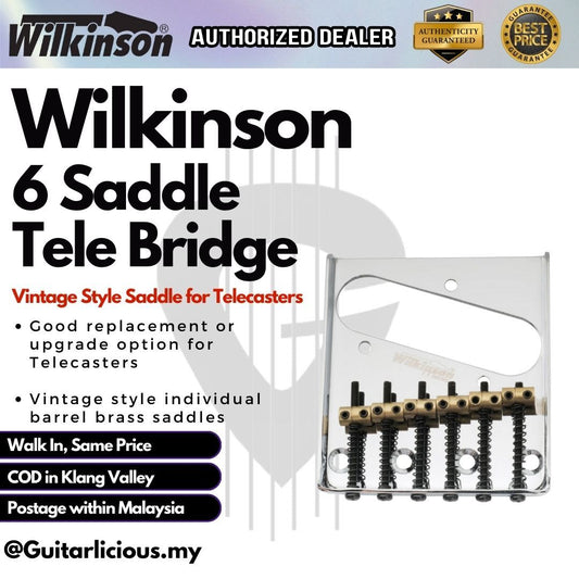 Wilkinson Vintage Style 6 Brass Saddle Telecaster Bridge for Telecaster Guitar ( MX1813 / Tele )