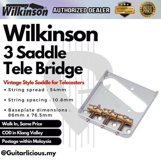 Wilkinson Vintage Style 3 Saddle Telecaster Bridge ( MX1811 / Tele )