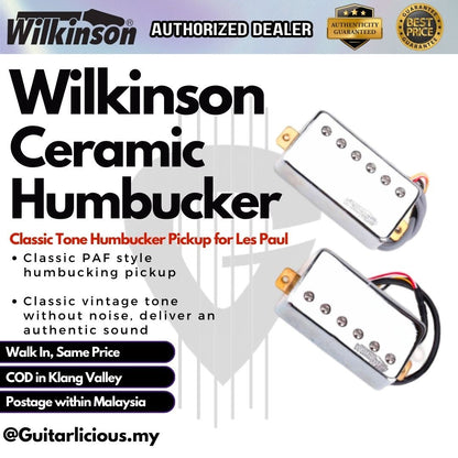 Wilkinson Classic Tone Ceramic PAF Style Humbucker Pickup for Les Paul Style Electric Guitar ( MX1768 / MX1769 )