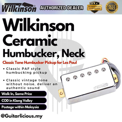 Wilkinson Classic Tone Ceramic PAF Style Humbucker Pickup for Les Paul Style Electric Guitar ( MX1768 / MX1769 )