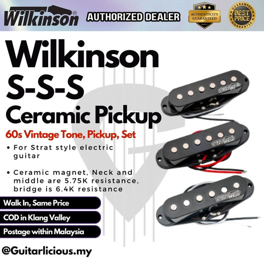 Wilkinson High Output 60s Vintage Tone Ceramic SSS Single Coil Strat Electric Guitar Pickup ( MX1501 / MX1502 / MX1503 )