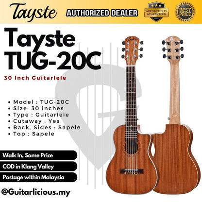 TAYSTE 30 Inch Guitarlele / Guitarlele with Cutaway Sapele Top (TUG-20C / TUG20C / TUG )