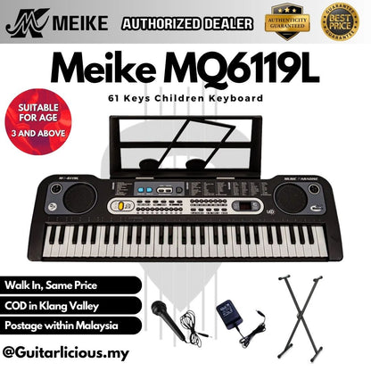 MEIKE 61 Keys Electronic Learning Keyboard with Lighting Keys ( MQ6119L / MQ-6119 / MQ 6119L )