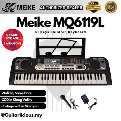 MEIKE 61 Keys Electronic Learning Keyboard with Lighting Keys ( MQ6119L / MQ-6119 / MQ 6119L )