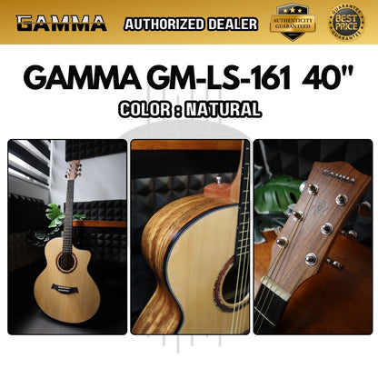 GAMMA (GM-161) 40inch Grand Auditorium Acoustic Guitar with Cutaway ( GM161 / GM 161 / GM-161-40 )